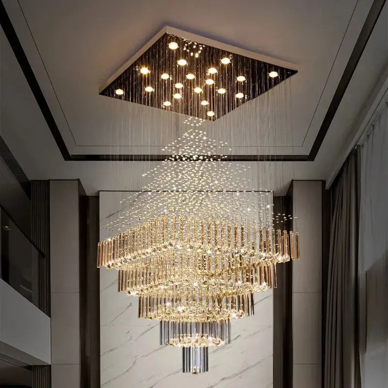 Modern Columnar Crystal Chandelier — alternate product view 2