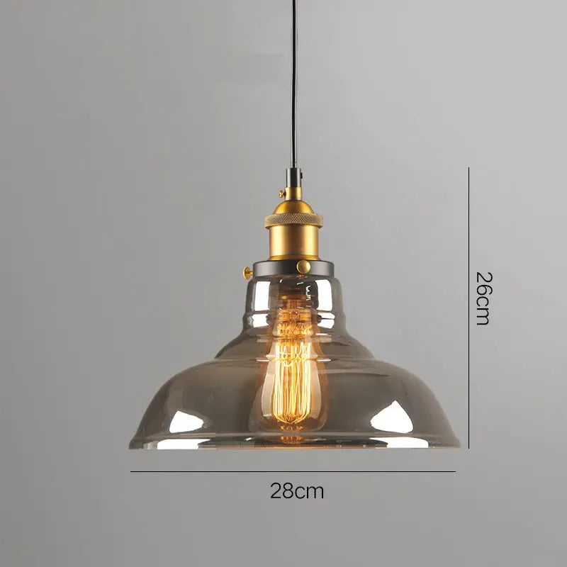 Industrial Retro Smoky Glass Vintage Pendant Lights — alternate product view 3