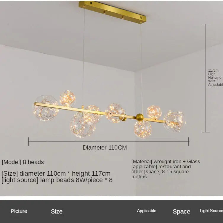 Nordic Glass Ball Led Modern Pendant Chandelier — alternate product view 10