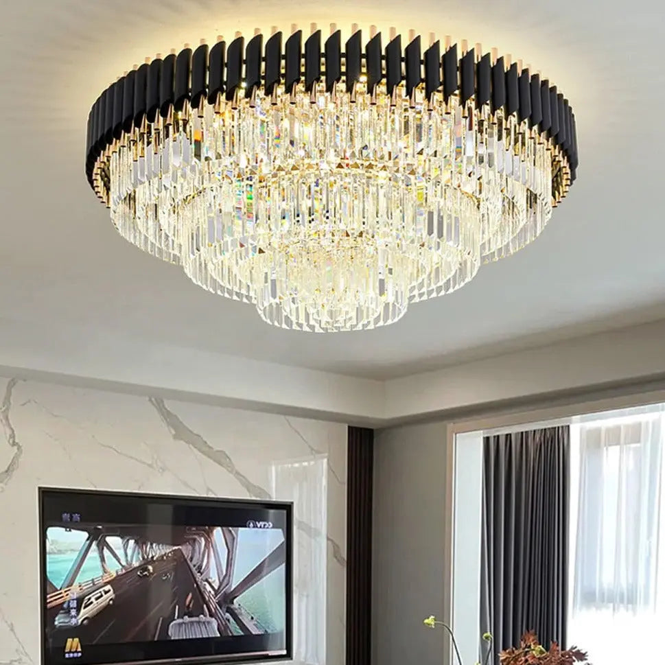 Round Designer Crystal Ceiling Lamp — alternate product view 3
