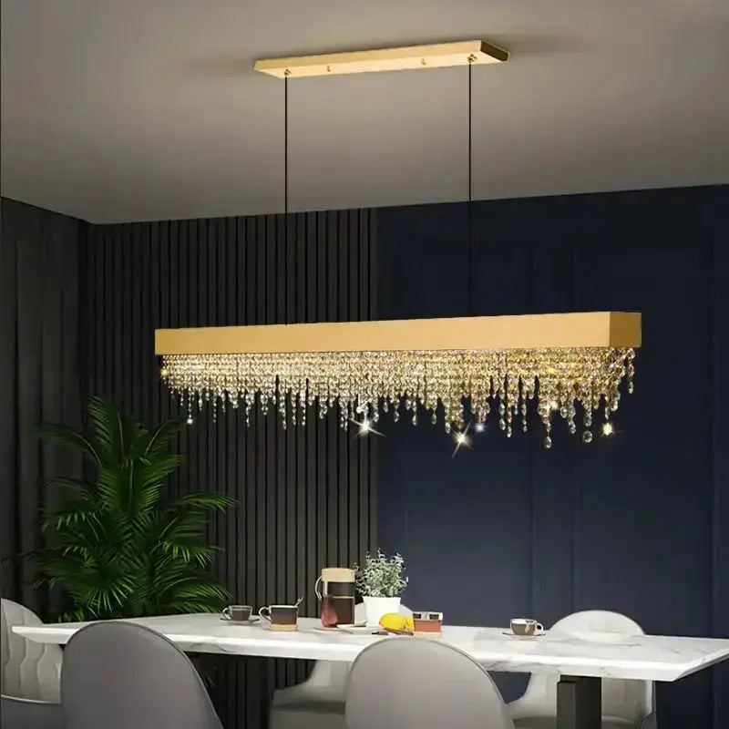 Modern Crystal Rectangle Chandelier — alternate product view 5