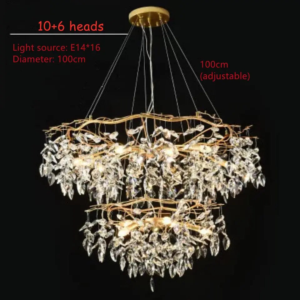 Modern Luxury Gold Crystal Art Decor Chandelier — alternate product view 14