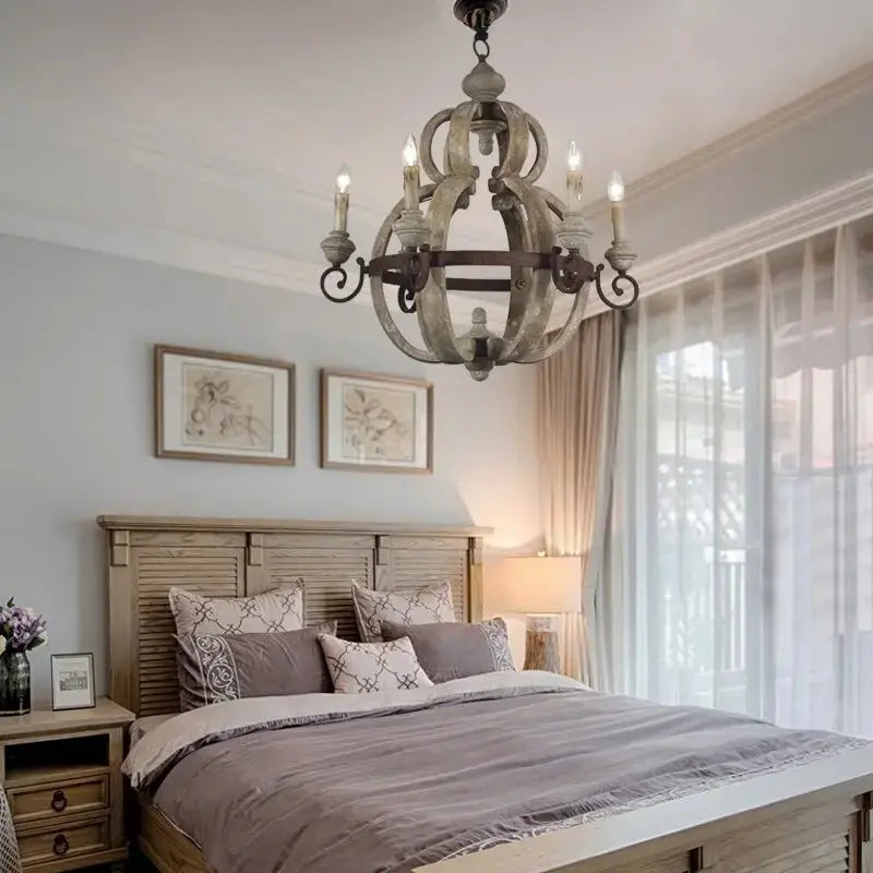 Rustic Wood Chandelier — alternate product view 3