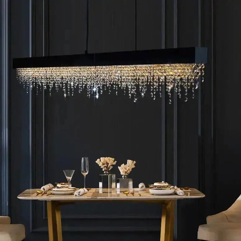 Modern Crystal Rectangle Chandelier — alternate product view 4
