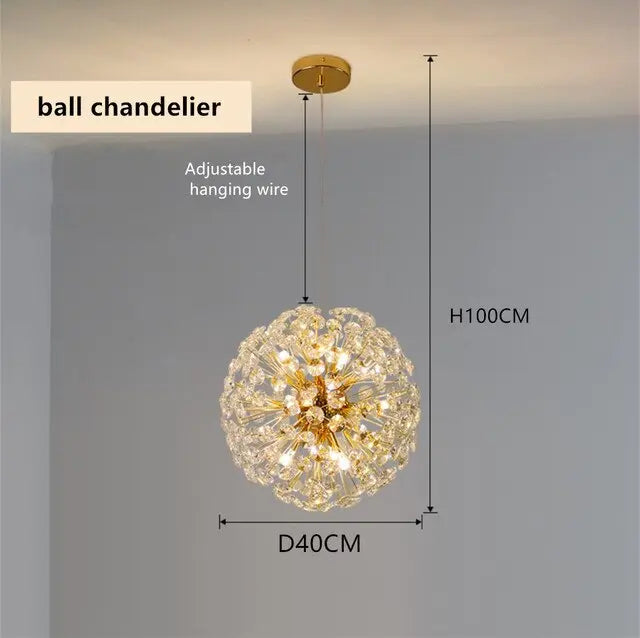 Modern Luxury Ball Crystal Hanging Light — alternate product view 7