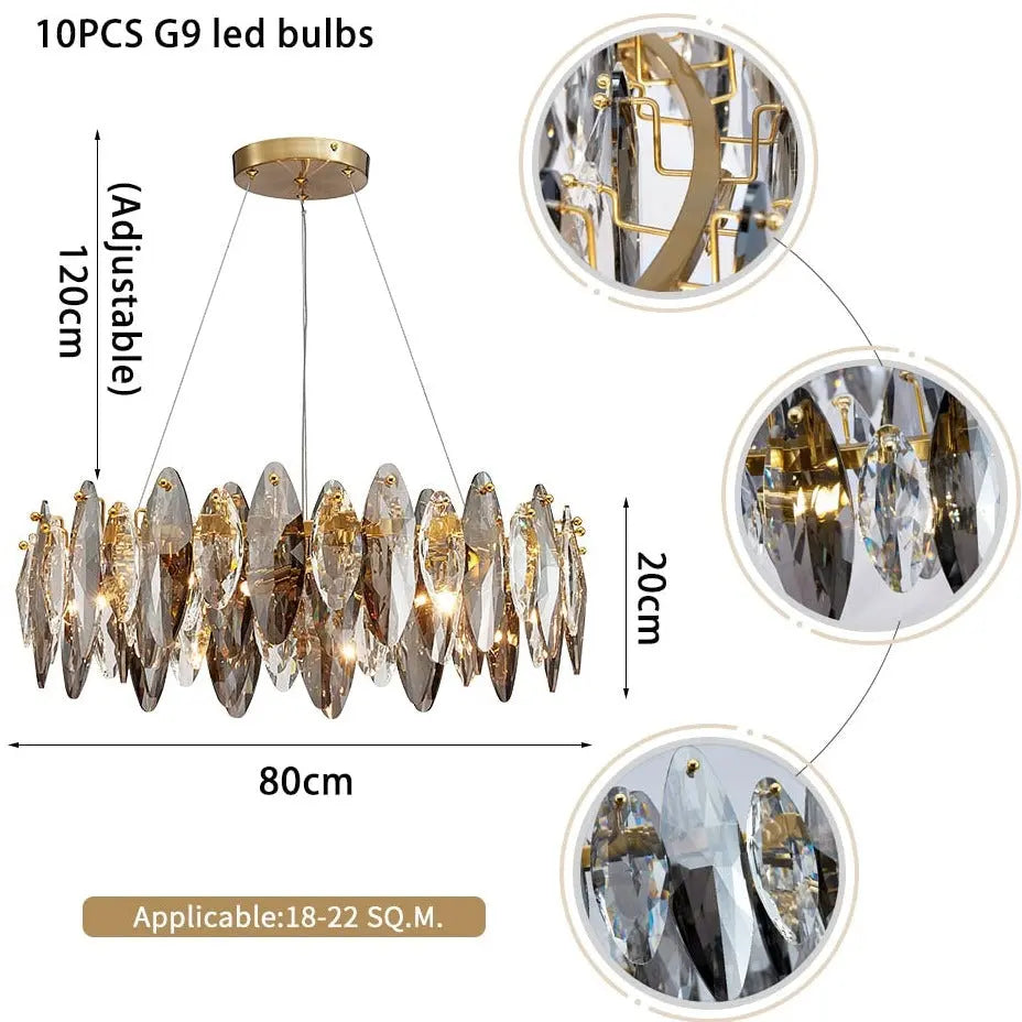 Luxury Modern Hanging Crystal Chandelier — alternate product view 6