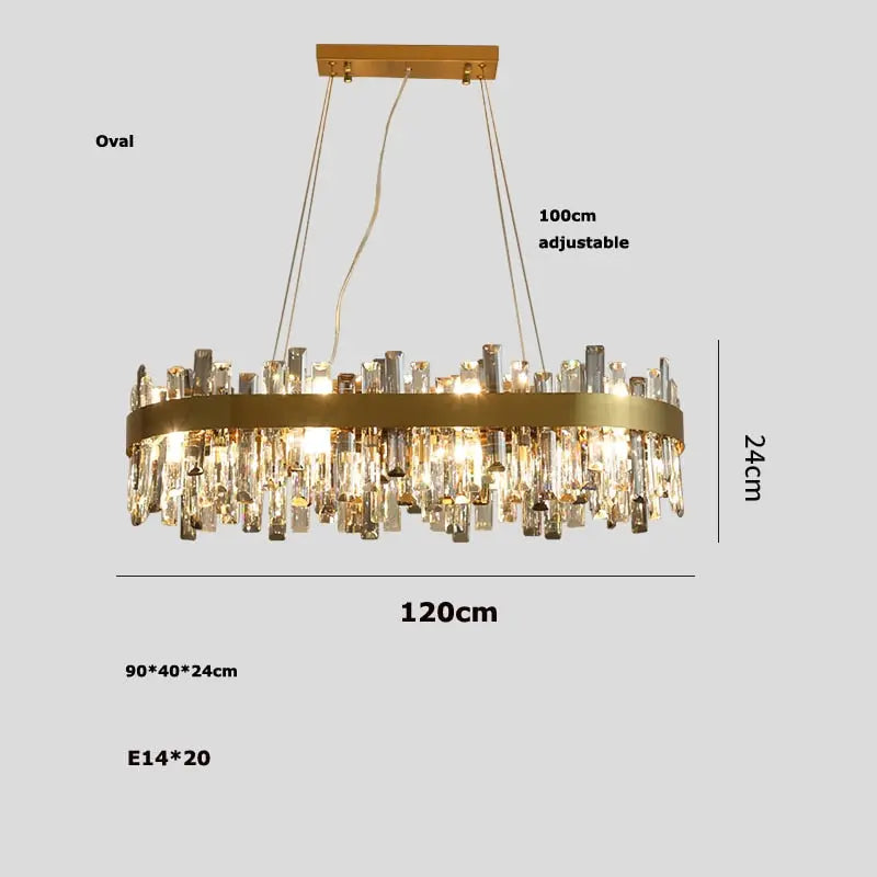 Crystal Oval Designer Chandelier — alternate product view 7