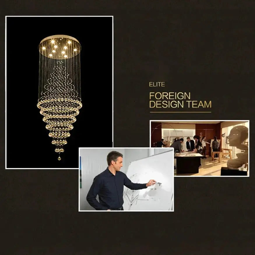Modern Drop Crystal Chandelier — alternate product view 2