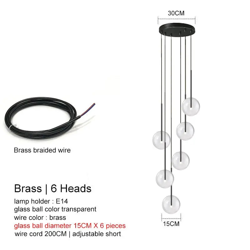 Modern Luxury Glass Ball Chandelier — alternate product view 13