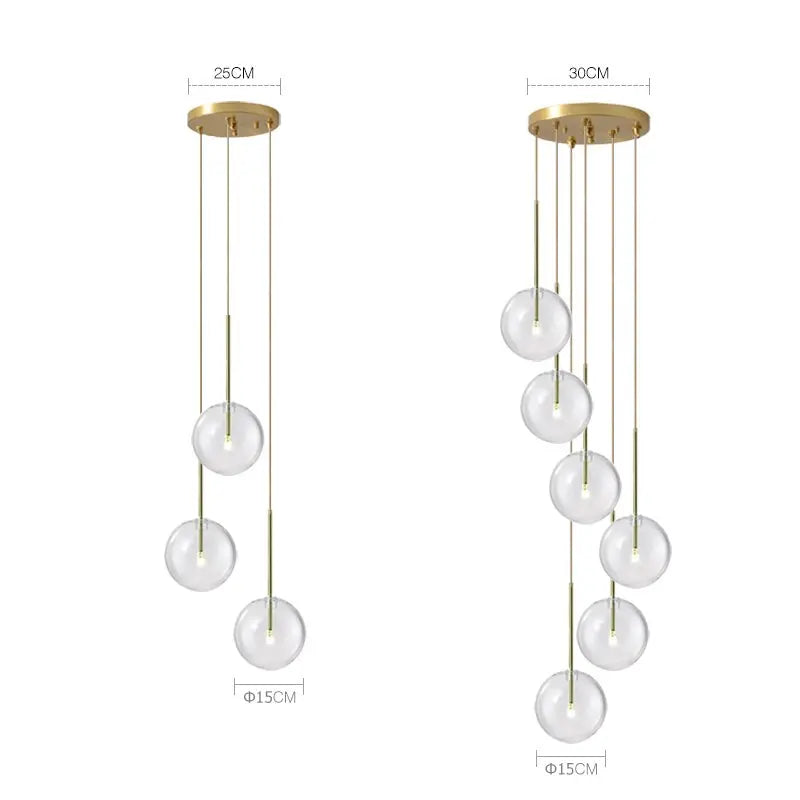 Modern Luxury Glass Ball Chandelier — alternate product view 14