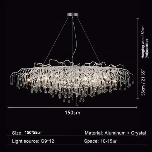 Luxury Chrome Raindrop Chandelier — alternate product view 5