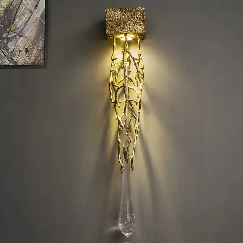 Nordic Transparent Crystal Gold Wall Lamp — alternate product view 1