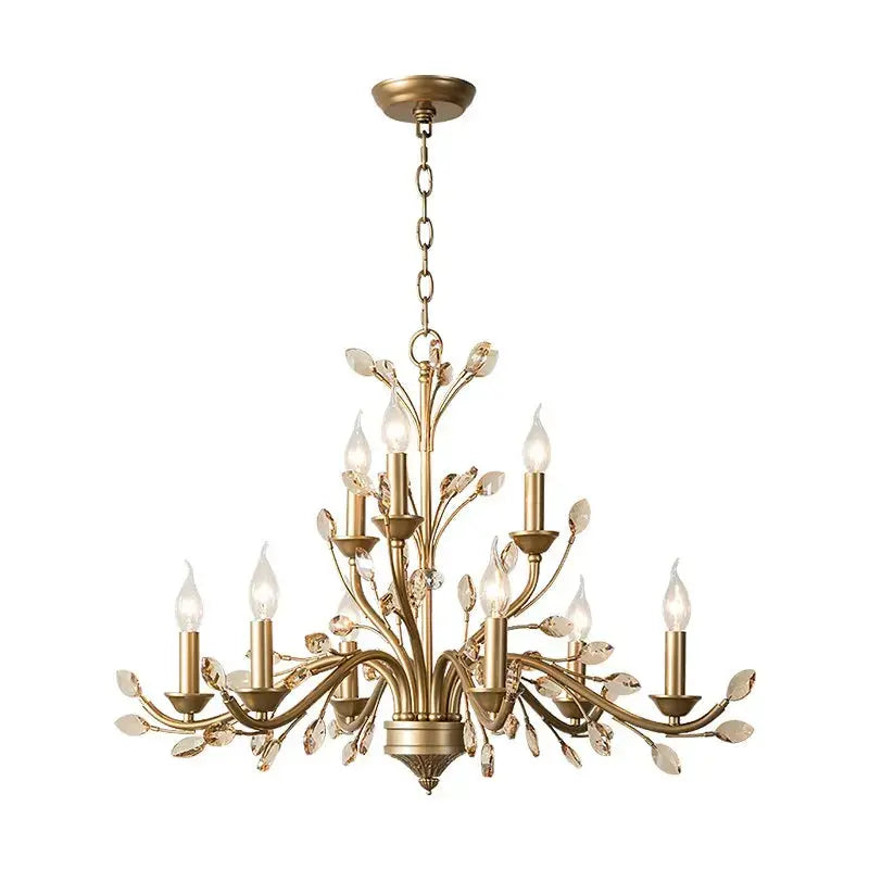 Modern Crystal Branch Chandelier - Amber — product view