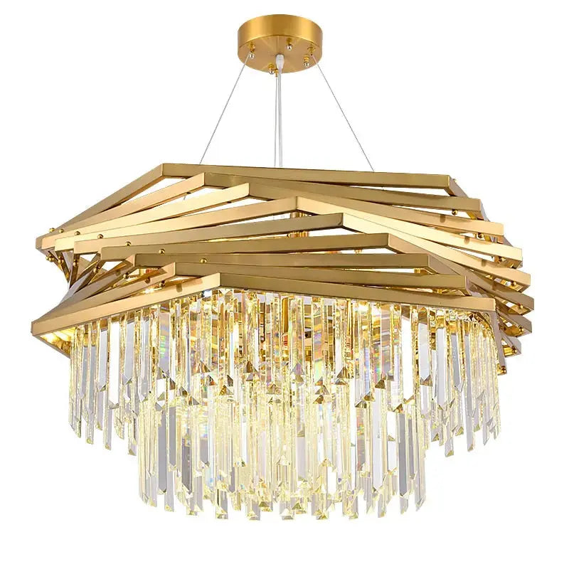Modern Crystal Hanging Chandeliers Fixture — alternate product view 1