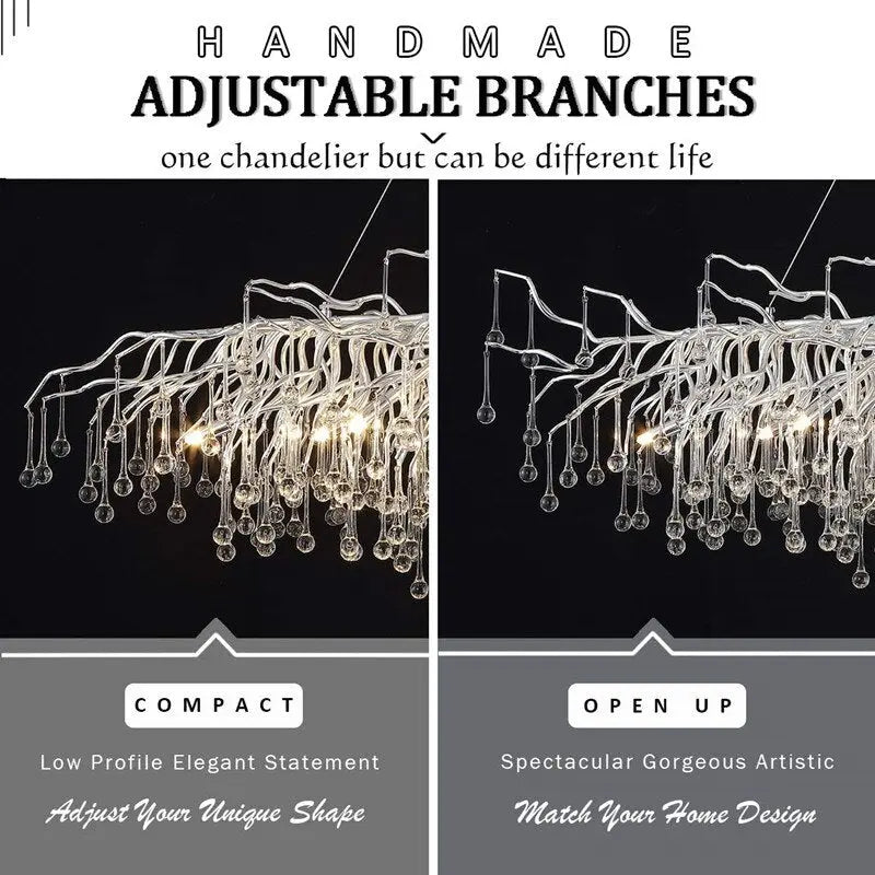 Luxury Chrome Raindrop Chandelier — alternate product view 3