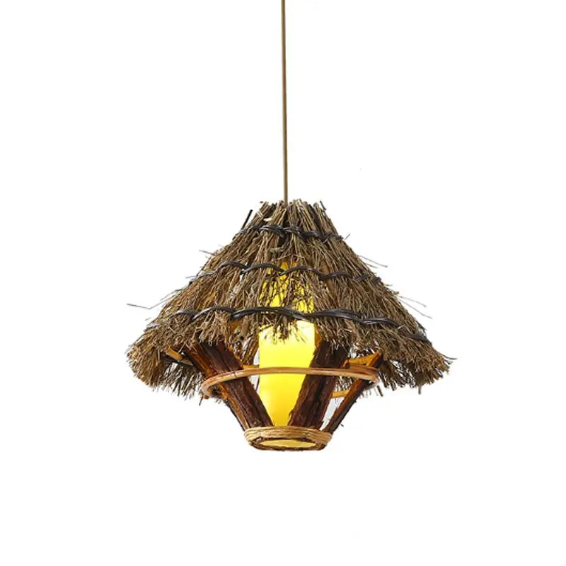 Retro Loft Bamboo Art Hanging Lamp — product view