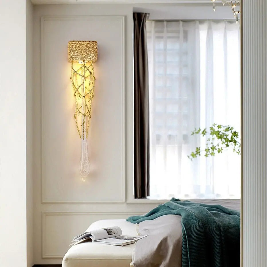 Nordic Transparent Crystal Gold Wall Lamp — alternate product view 6