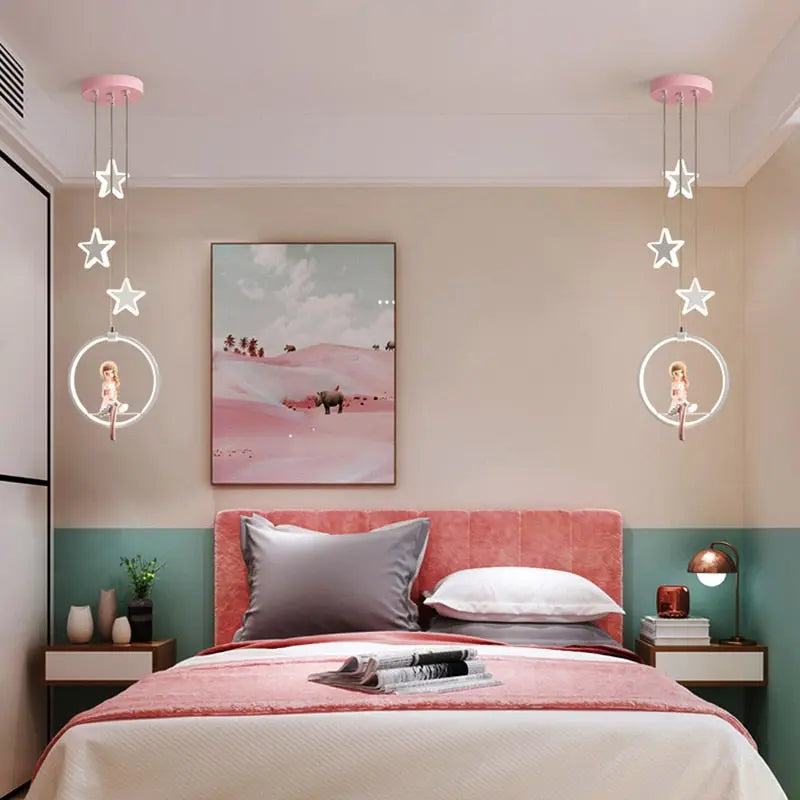Nordic Girl Bedroom Decor Ceiling Chandelier — alternate product view 2