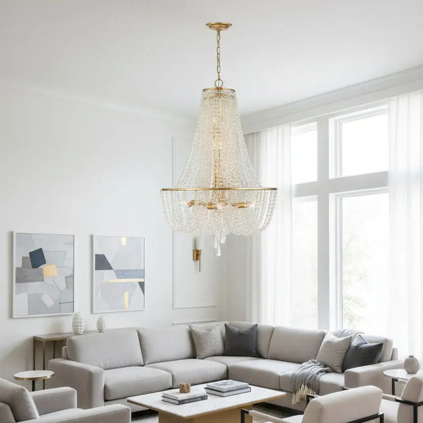 French Hanging Crystal Chandelier — product view