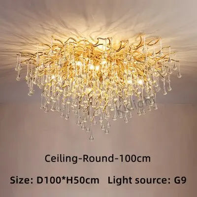 Ceiling Luxury Gold Crystal LED Chandelier — alternate product view 10