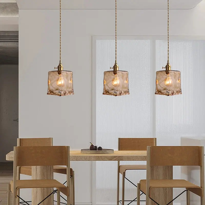 Modern Brass Glass Pendant Lights — alternate product view 2