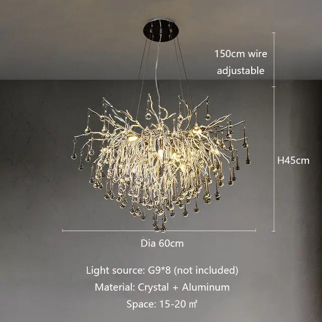Luxury Chrome Raindrop Chandelier — alternate product view 6