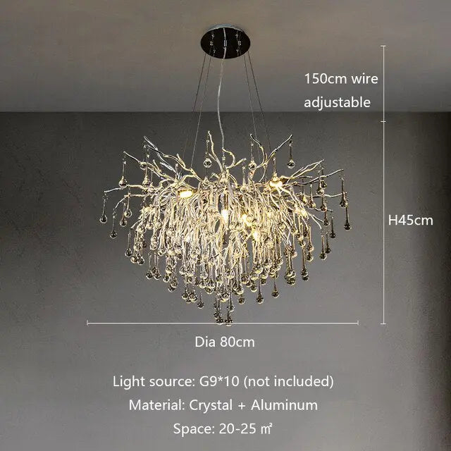 Luxury Chrome Raindrop Chandelier — alternate product view 8