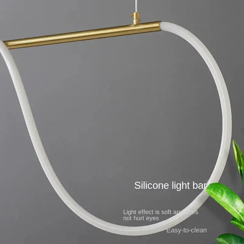 Modern Long Hose Led Chandelier - Black — alternate product view 4