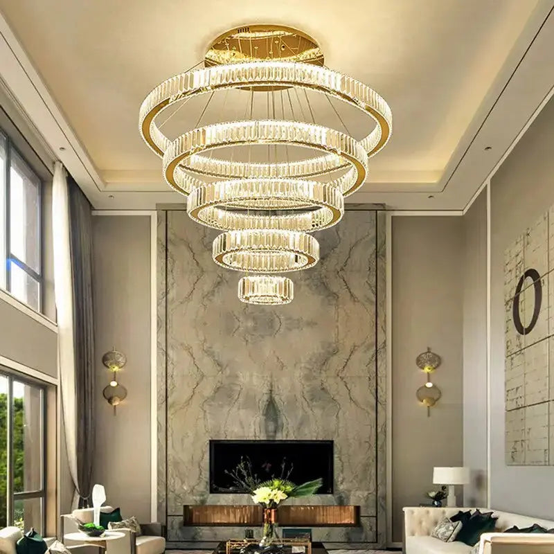 Luxury Modern Ring Crystal Chandelier - Chrome — alternate product view 1