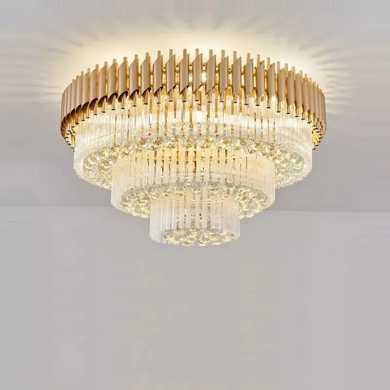 Round Designer Crystal Ceiling Lamp — alternate product view 2