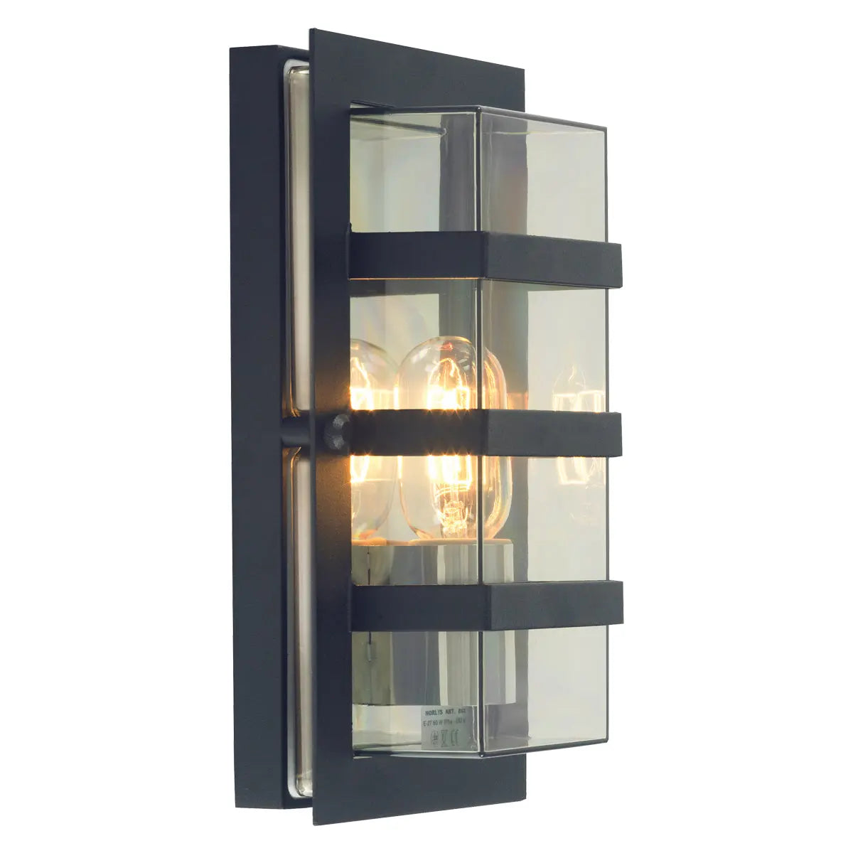 Boden 1 Light Wall Light - Black With Clear Glass — product view