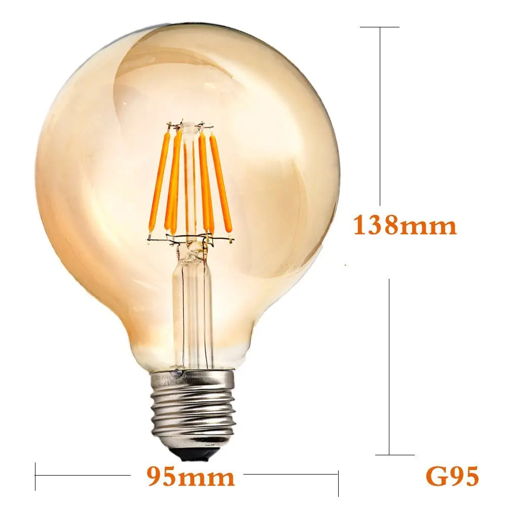 G95 E27 8W LED Globe Vintage LED Retro Light Bulbs — alternate product view 2