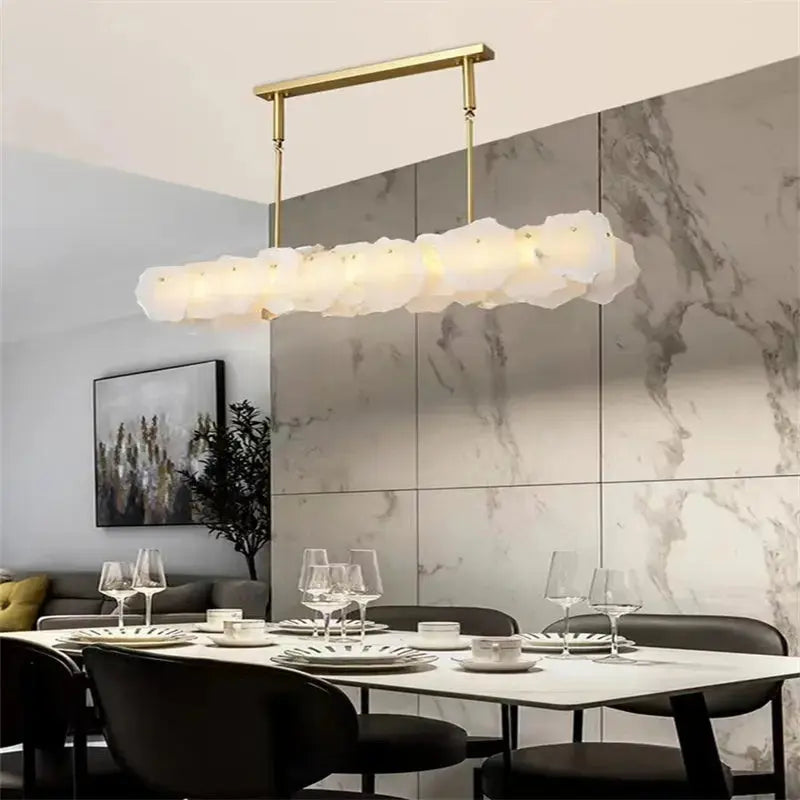 Alabaster Modern Snowflake Chandelier — product view