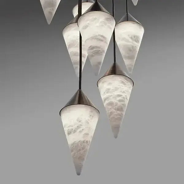 Modern Alabaster Cone Cluster Chandelier — alternate product view 9