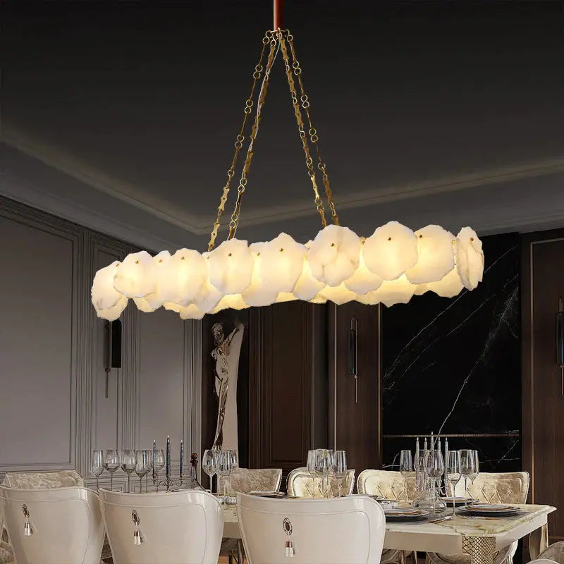 Marble Modern Snowflake Linear Chandelier — alternate product view 4