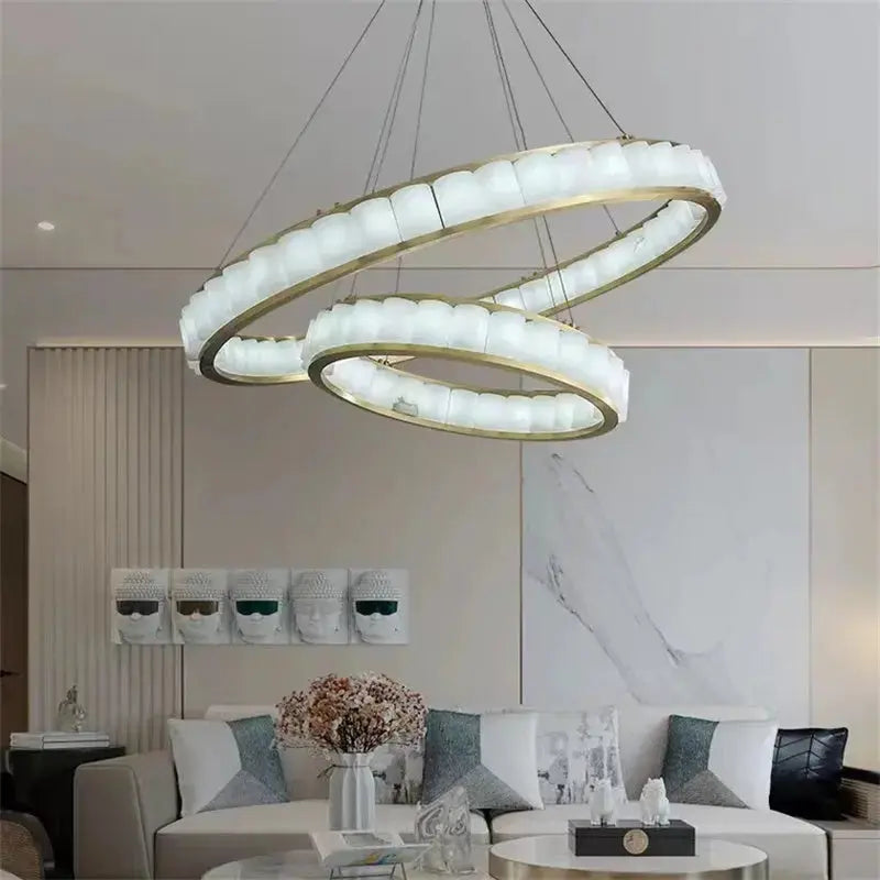 Alabaster Circle Elegant Chandelier — product view