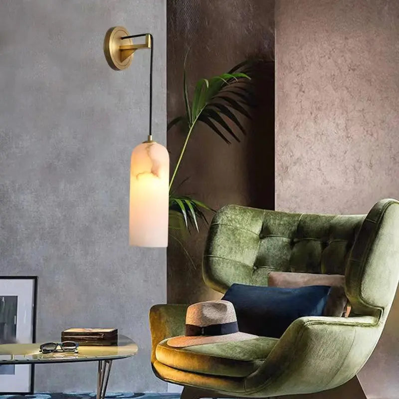 Petra Modern Alabaster Wall Sconce — alternate product view 2