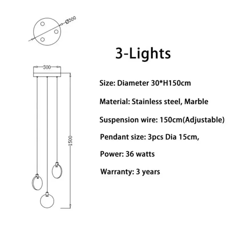 Modern Discs Long Staircase Alabaster Chandelier — alternate product view 13