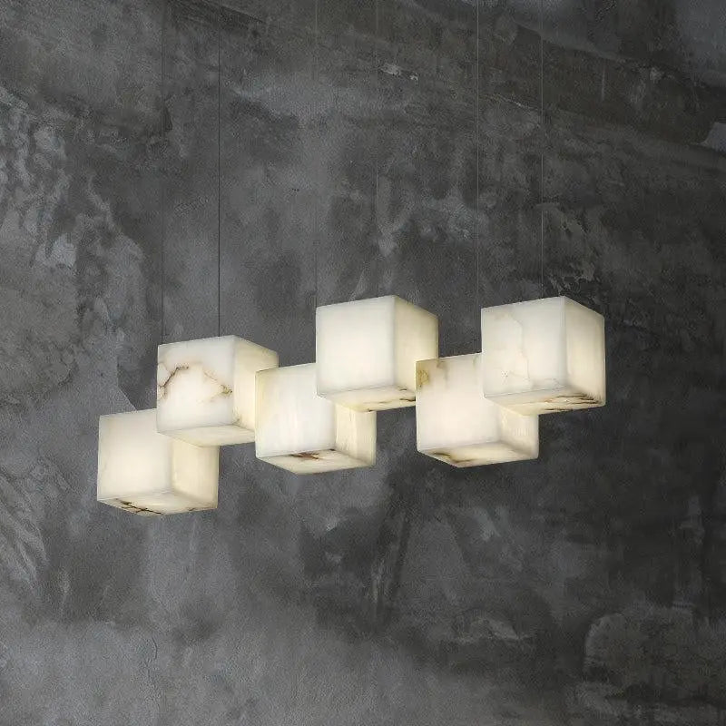 Cubic Handmade Alabaster Pendant Chandelier — alternate product view 4