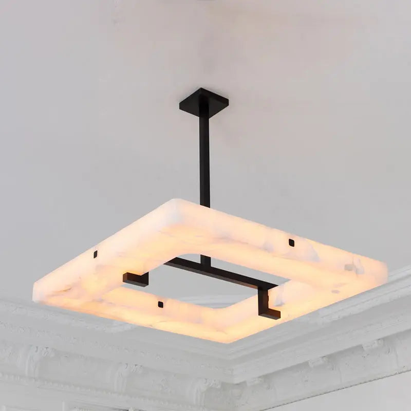 Modern Square Alabaster Chandelier — alternate product view 4