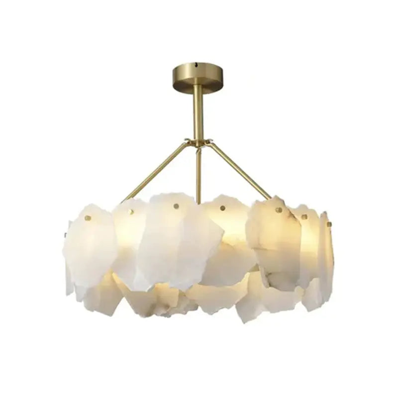 Modern Snowflake Round Marble Chandelier — alternate product view 3