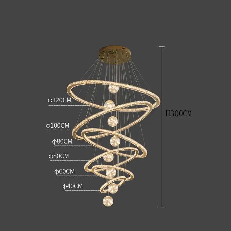 Pendant Modern Crystal Ring Chandelier — alternate product view 12