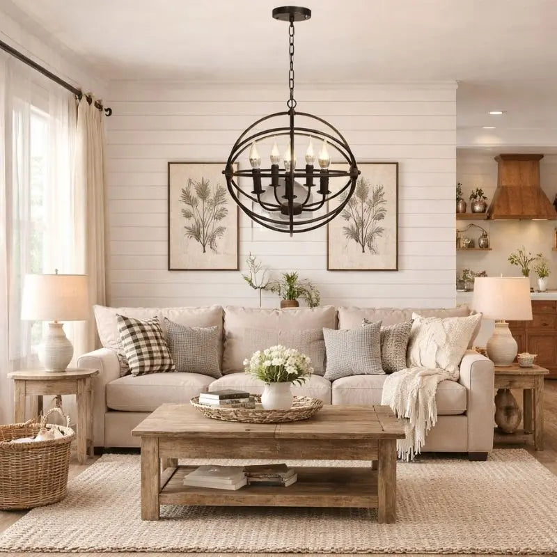5 Light Unique Globe Chandelier — product view
