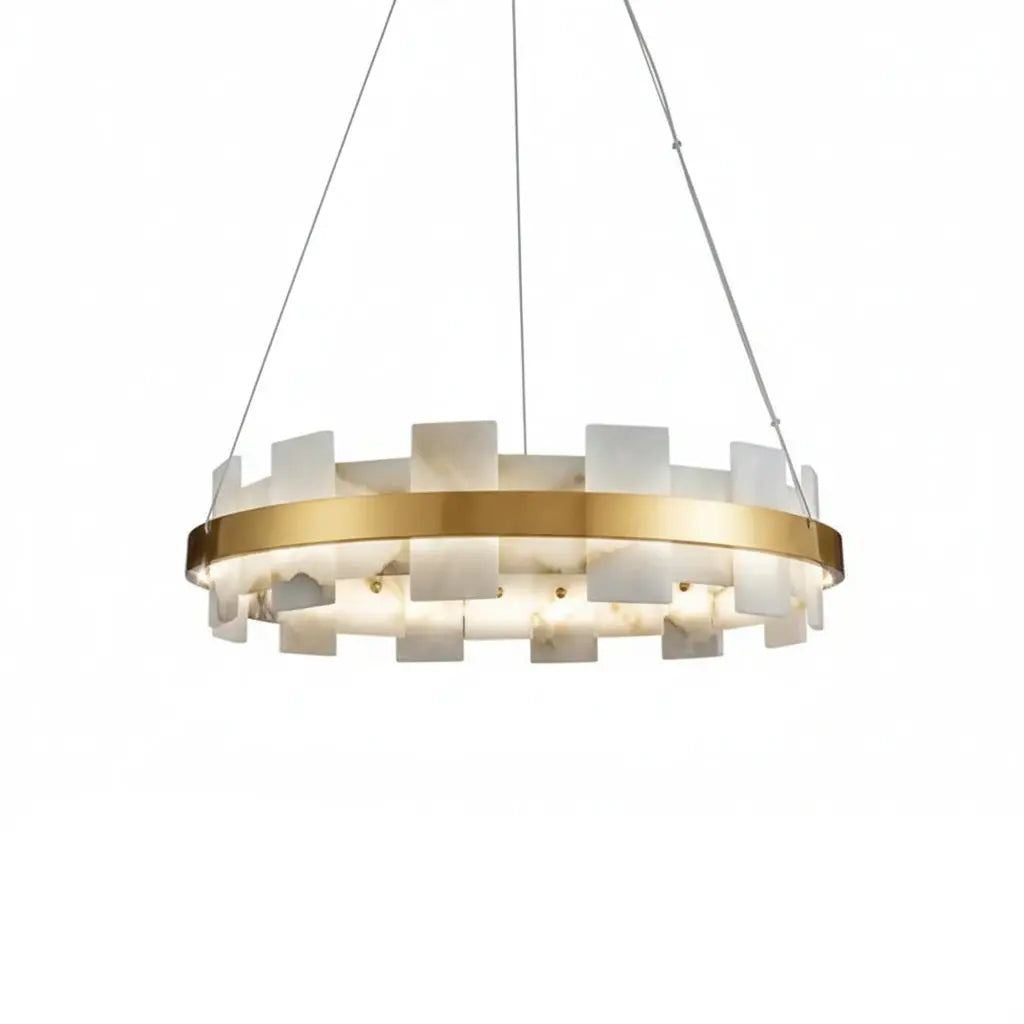 Modern Round Marble Chandelier — alternate product view 1