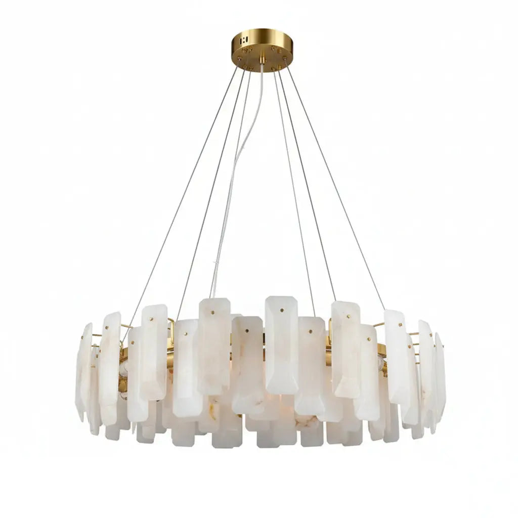 Natural Stone Round Pendant Chandelier — alternate product view 1