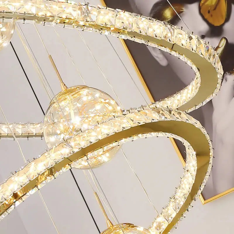 Pendant Modern Crystal Ring Chandelier — alternate product view 5