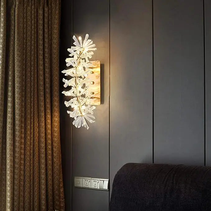 Modern Crystal Flower Wall Fixture — product view