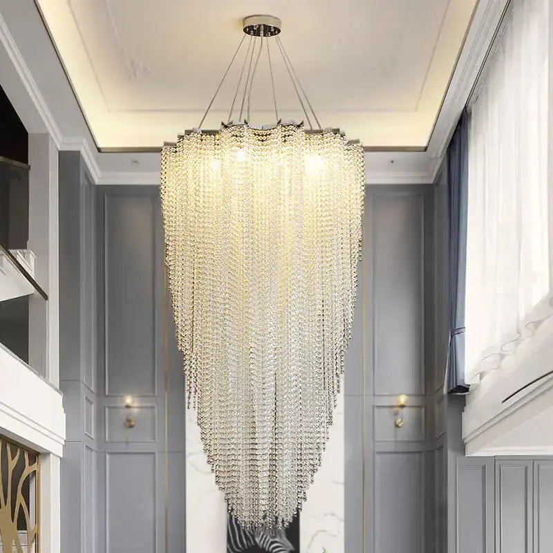 Luxury High Ceiling Modern Crystal Chandelier — alternate product view 4