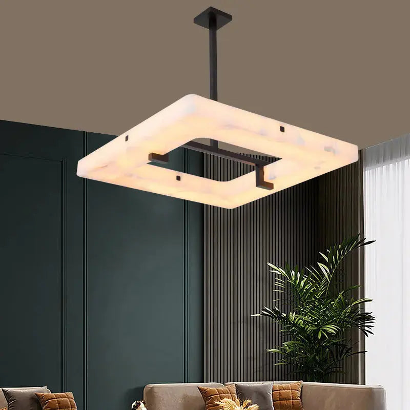 Modern Square Alabaster Chandelier — product view