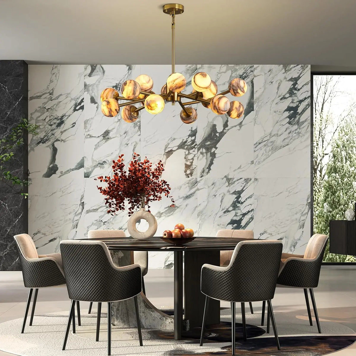 Modern Unique Alabaster Chandelier — alternate product view 26